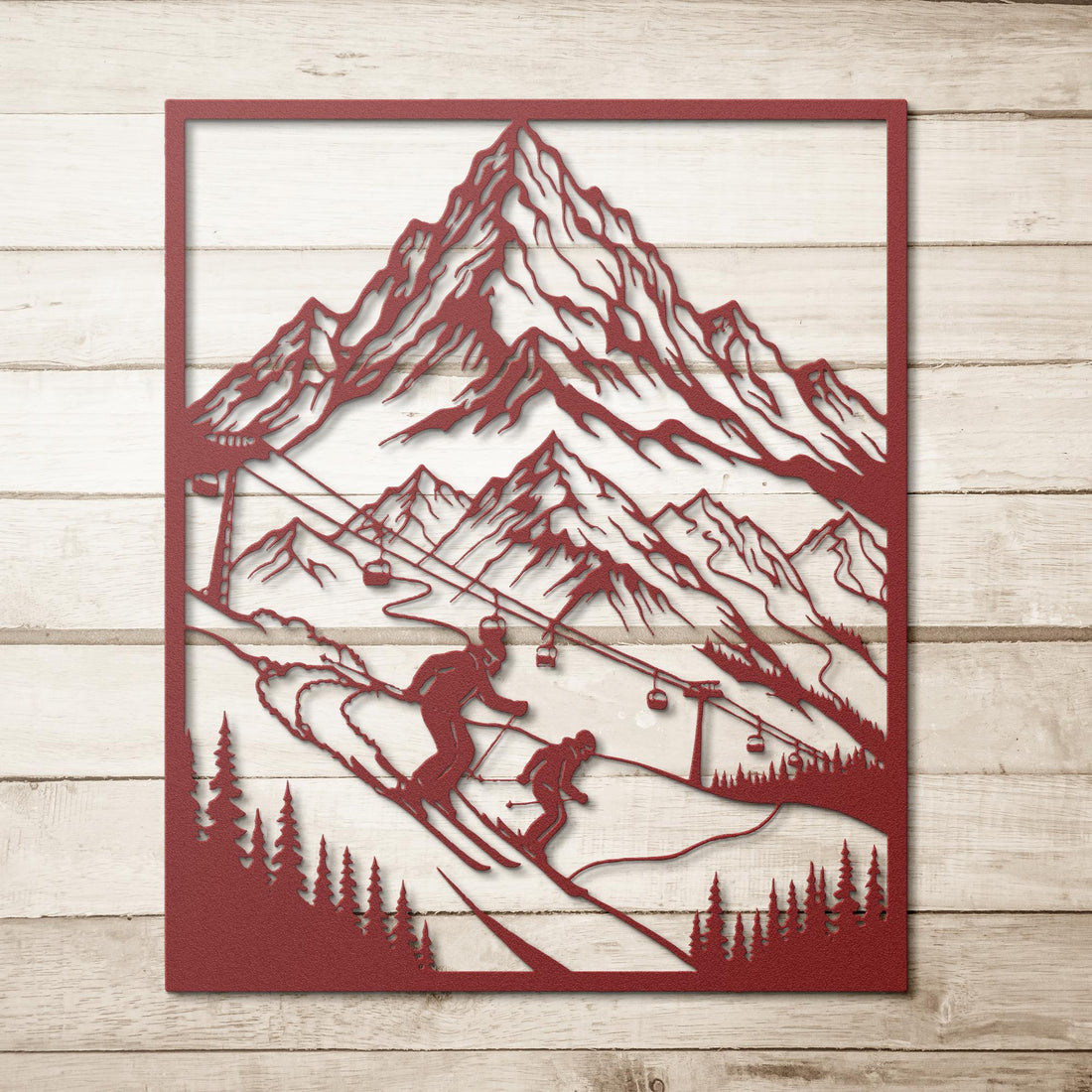 Ski_Adventure_Mountain_Scene_Metal_Wall__Red_Simple_Wood_BKGD_Mockup.png