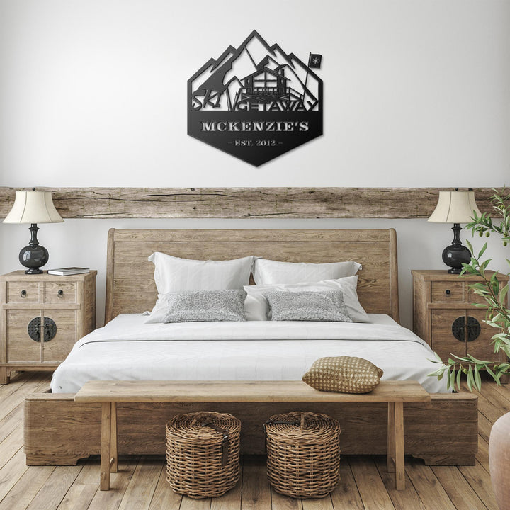 Personalized_Mountain_Cabin_Metal_Wall_A_Black_Farmhouse_Bedroom_Mockup.png