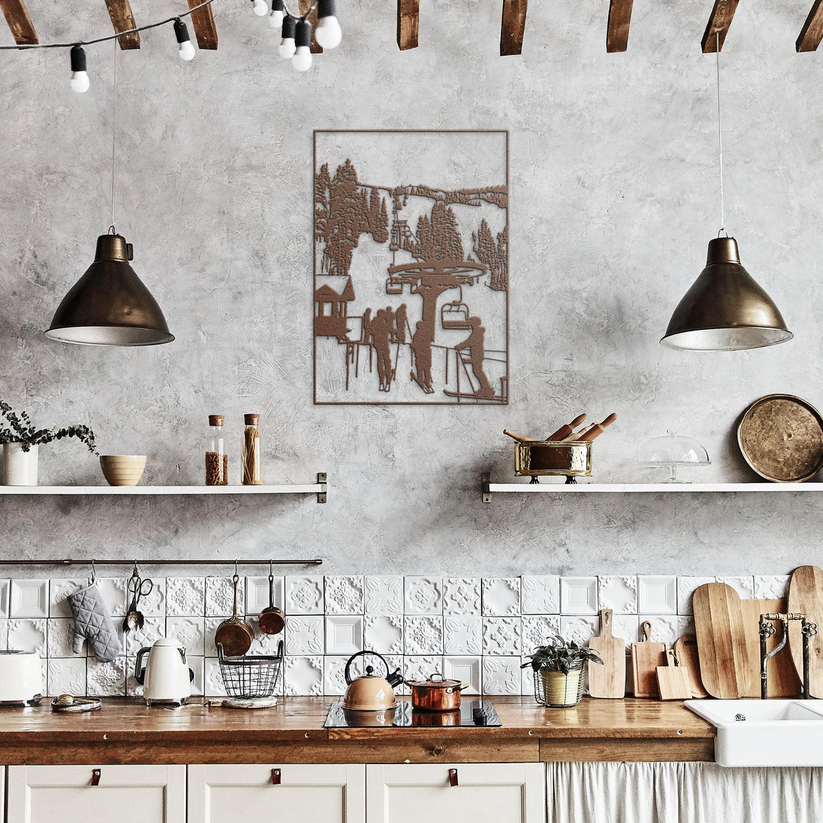 Ski_Lift_Line_Mountain_Scene_Metal_Wall__Copper_Rustic_Kitchen_Mockup.png