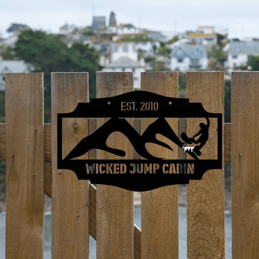 Ski Lodge, Cabin, Ranch Metal Address Sign Art