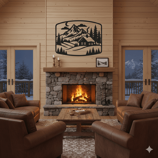 Cozy Mountain Lodge Metal Art - Country Proud USA