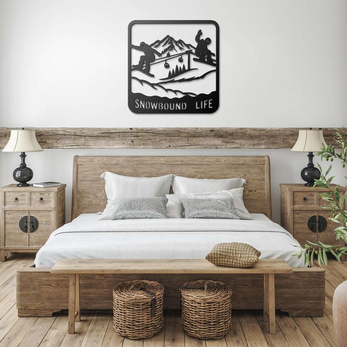 Snowbound_Life_Metal_Wall_Art_Black_Farmhouse_Bedroom_Mockup.png