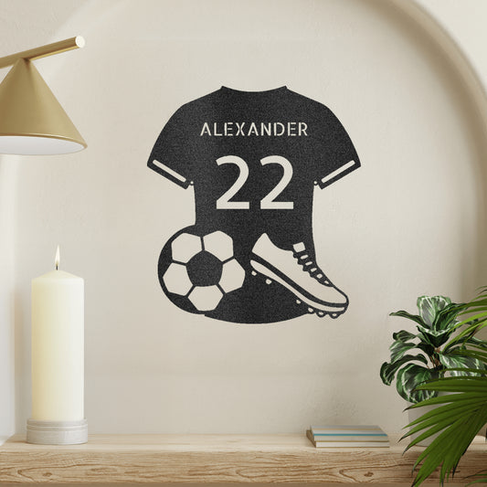 Soccer Jersey Monogram Metal Wall Art Home Decor