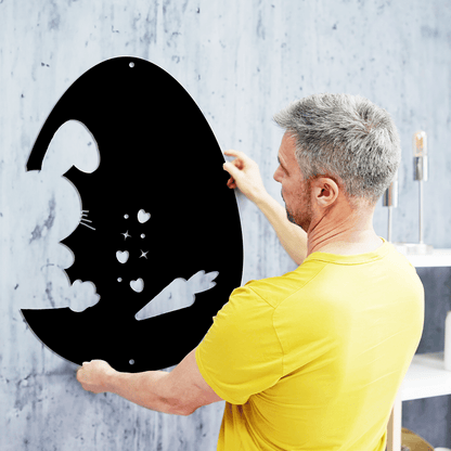 The Bunny and the Egg or the Egg and the Bunny Metal Wall Art