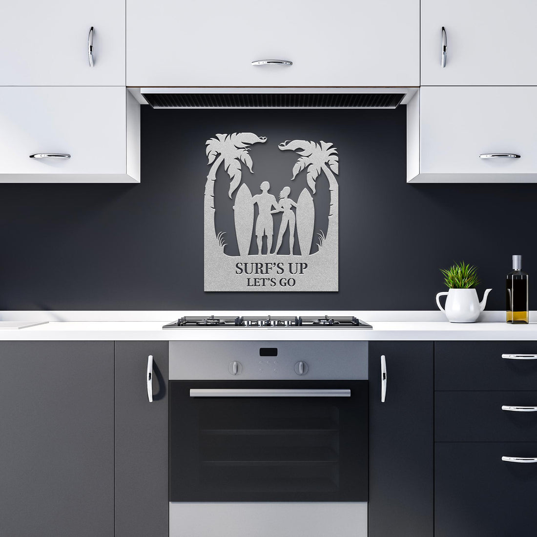 Surfs_Up_Lets_Go_Metal_Wall_Art_Silver_Dark_Kitchen_Mockup