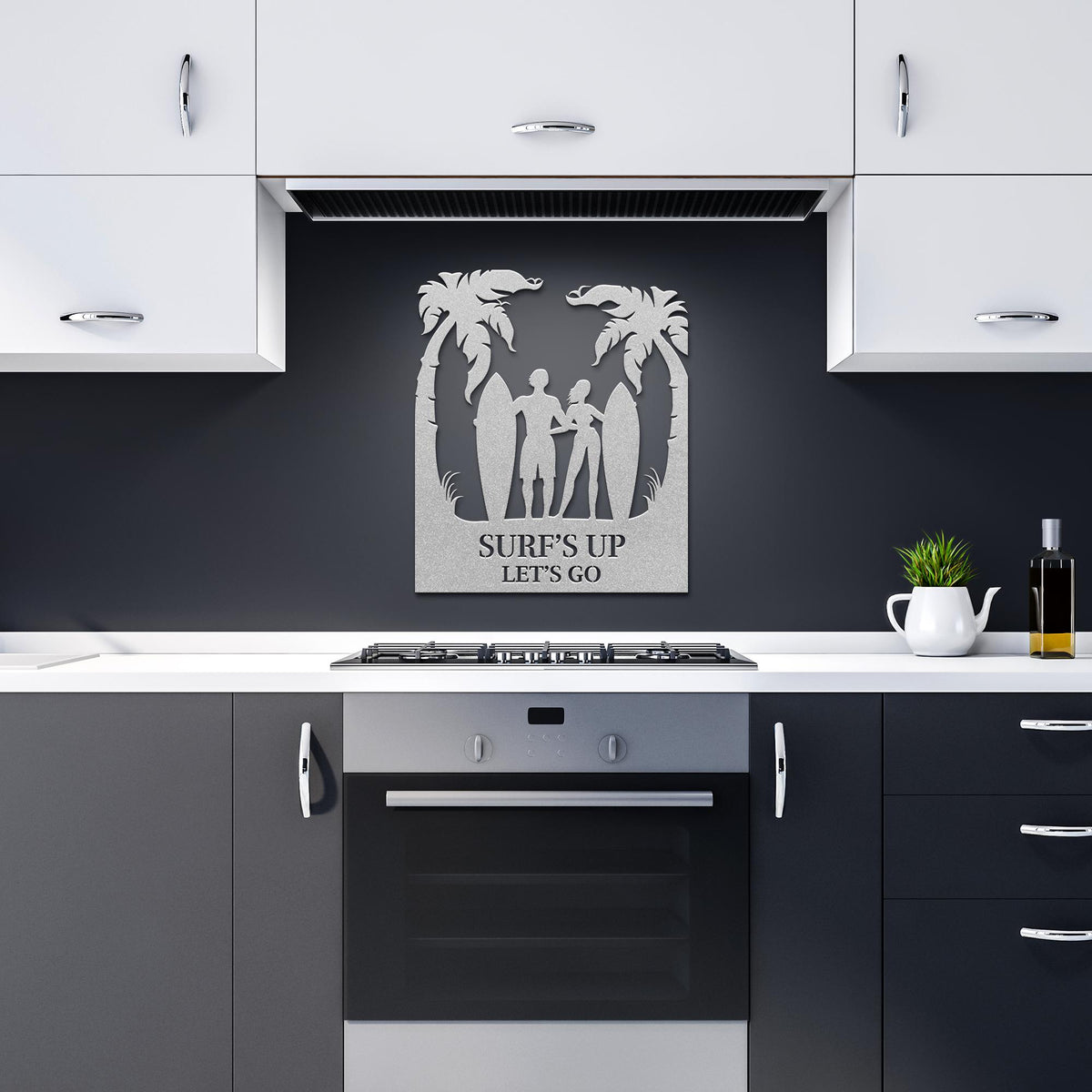 Surfs_Up_Lets_Go_Metal_Wall_Art_Silver_Dark_Kitchen_Mockup