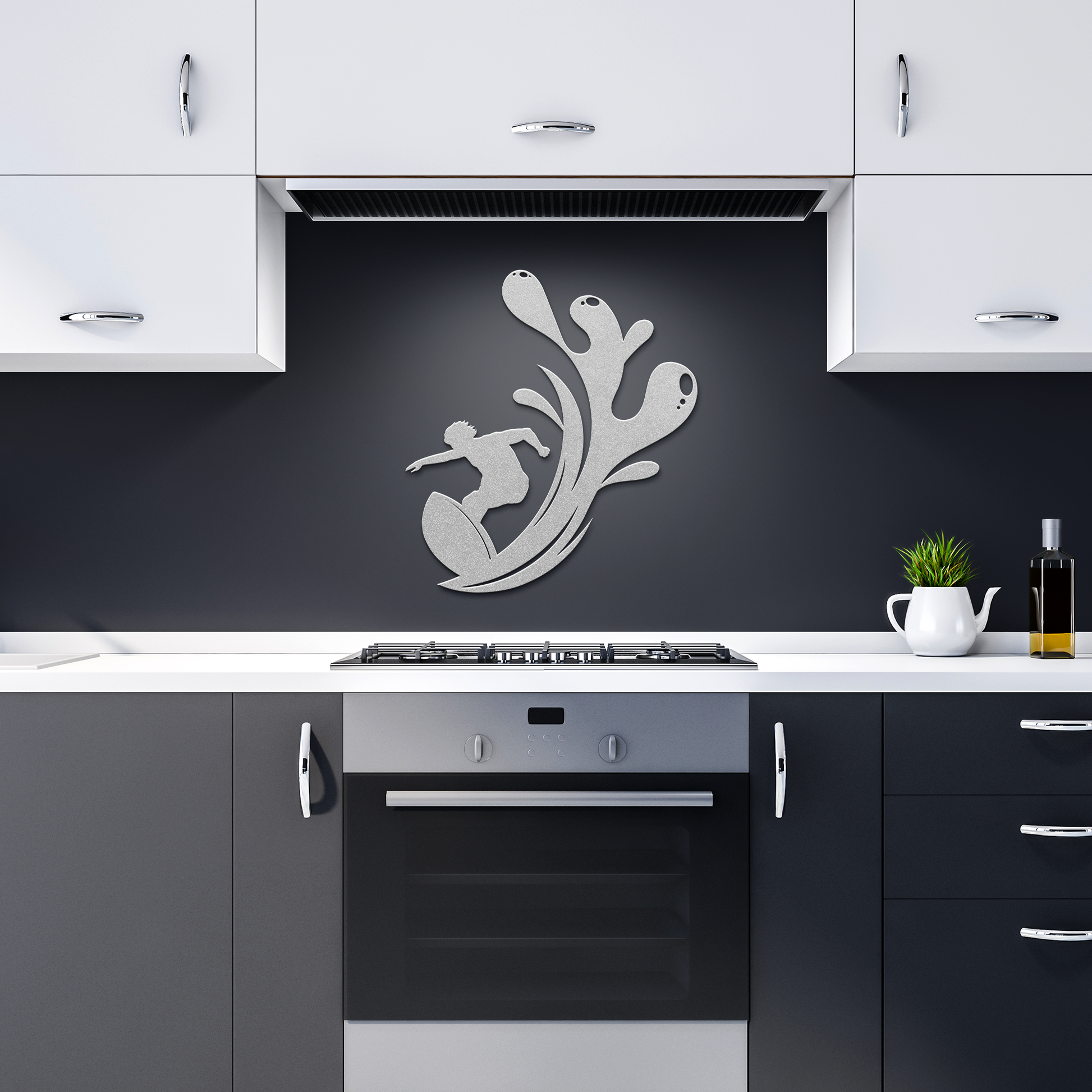 Surfer_Splash_Metal_Wall_Art_Silver_Dark_Kitchen_Mockup.png
