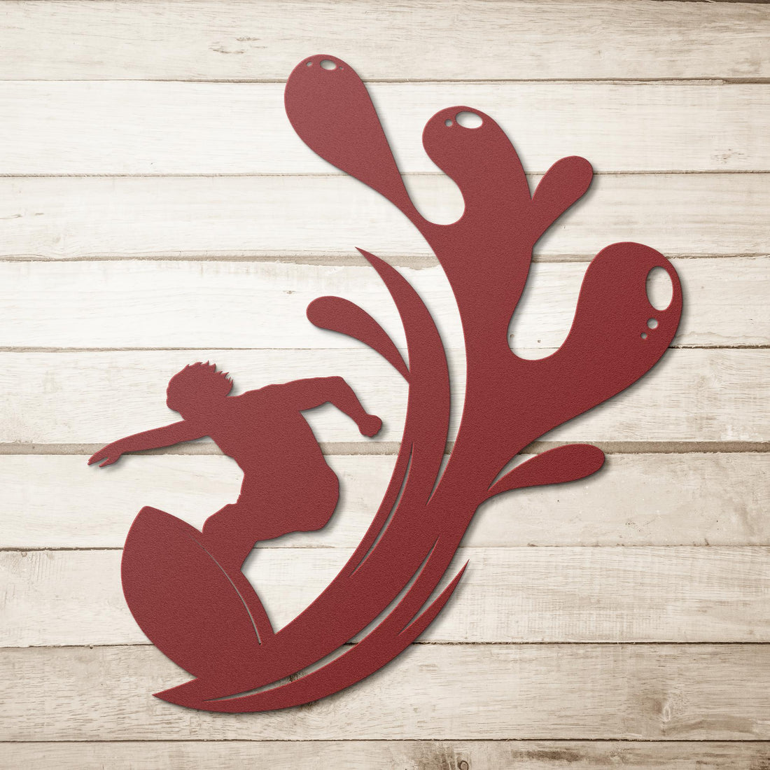 Surfer_Splash_Metal_Wall_Art_Red_Simple_Wood_BKGD_Mockup