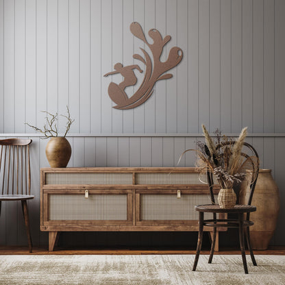 Surfer_Splash_Metal_Wall_Art_Copper_Rustic_Hallway_Mockup