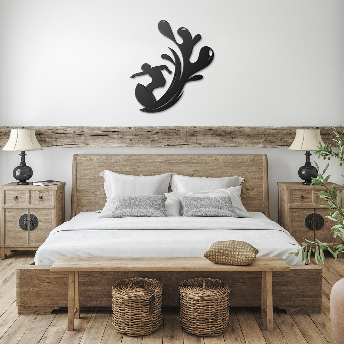 Surfer_Splash_Metal_Wall_Art_Black_Farmhouse_Bedroom_Mockup