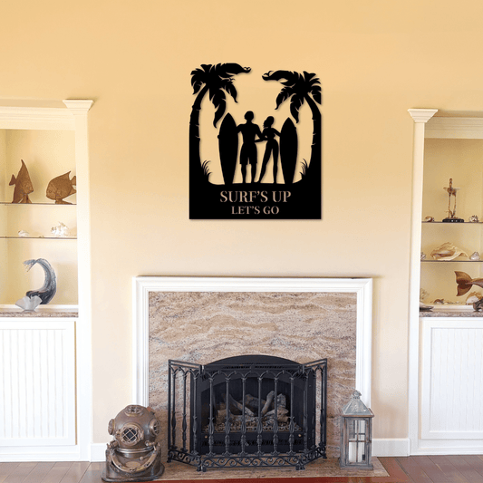 Surf’s Up Let’s Go Metal Wall Art