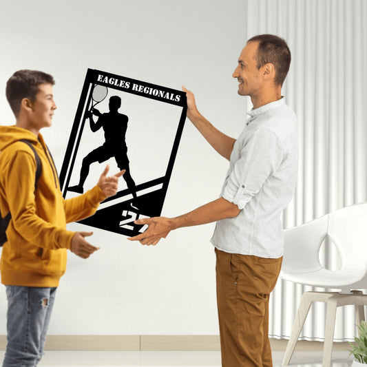 Tennis Return Metal Wall Art