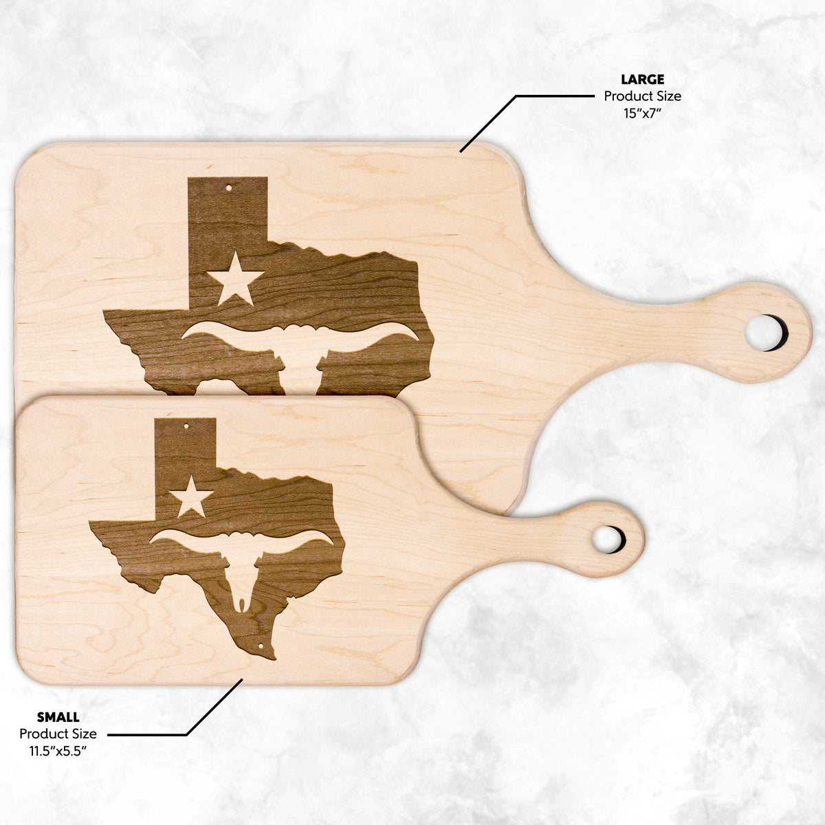 The Lone Star State Texas Hardwood Paddle Cutting Board - Country Proud USA