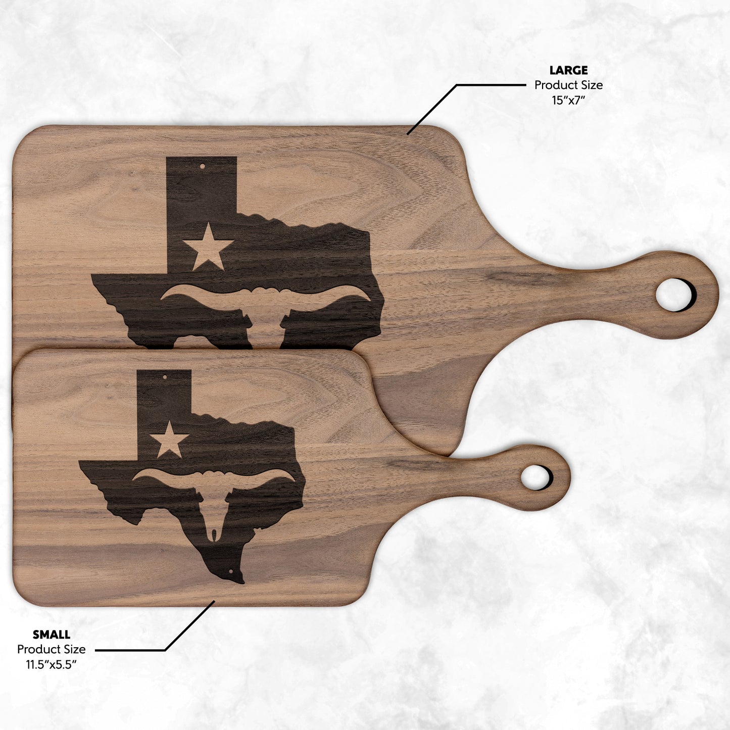 The Lone Star State Texas Hardwood Paddle Cutting Board - Country Proud USA