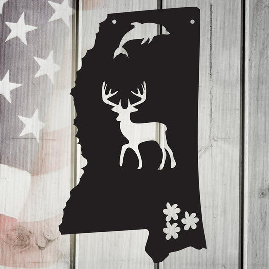 The Magnolia State Mississippi Metal Wall Art