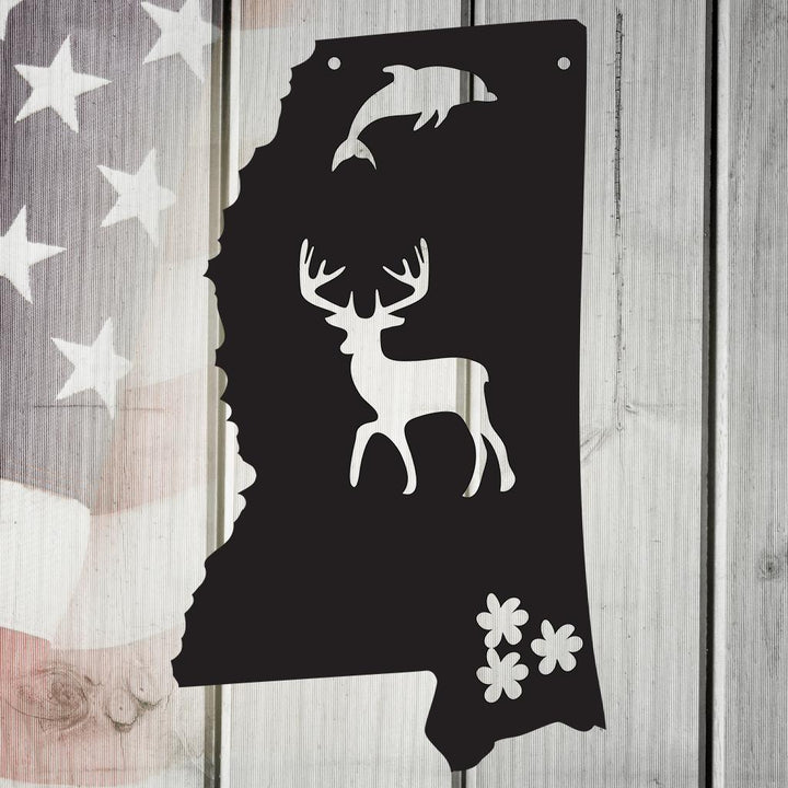 The Magnolia State Mississippi Metal Wall Art