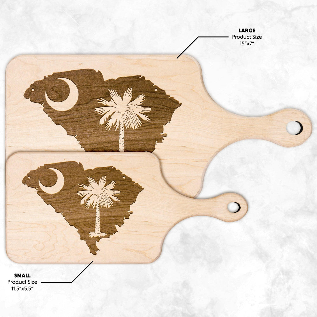 The Palmetto State South Carolina Hardwood Paddle Cutting Board - Country Proud USA