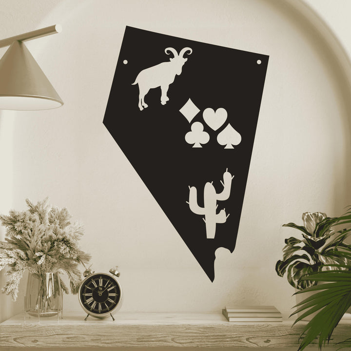 The Silver State Nevada Metal Wall Art