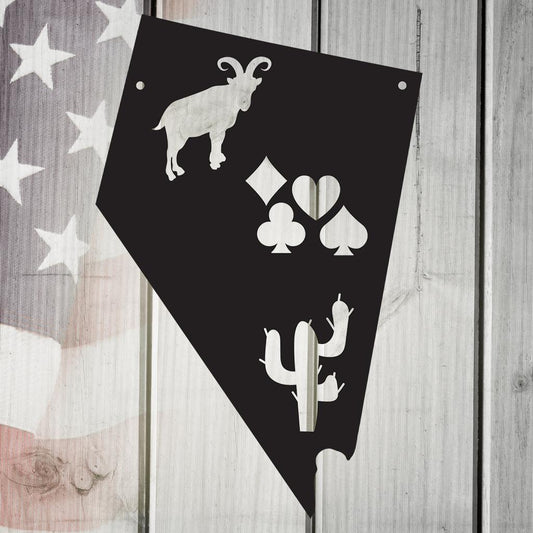 The Silver State Nevada Metal Wall Art