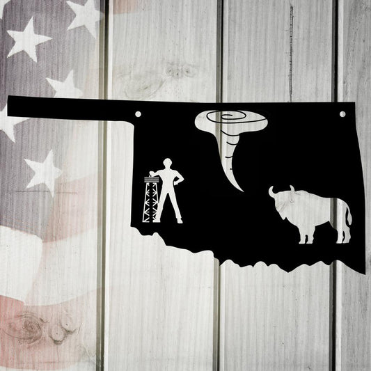 The Sooner State Oklahoma Metal Wall Art
