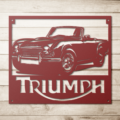 Triumph_TR4_Metal_Wall_Art_Red_Simple_Wood_BKGD_Mockup.png