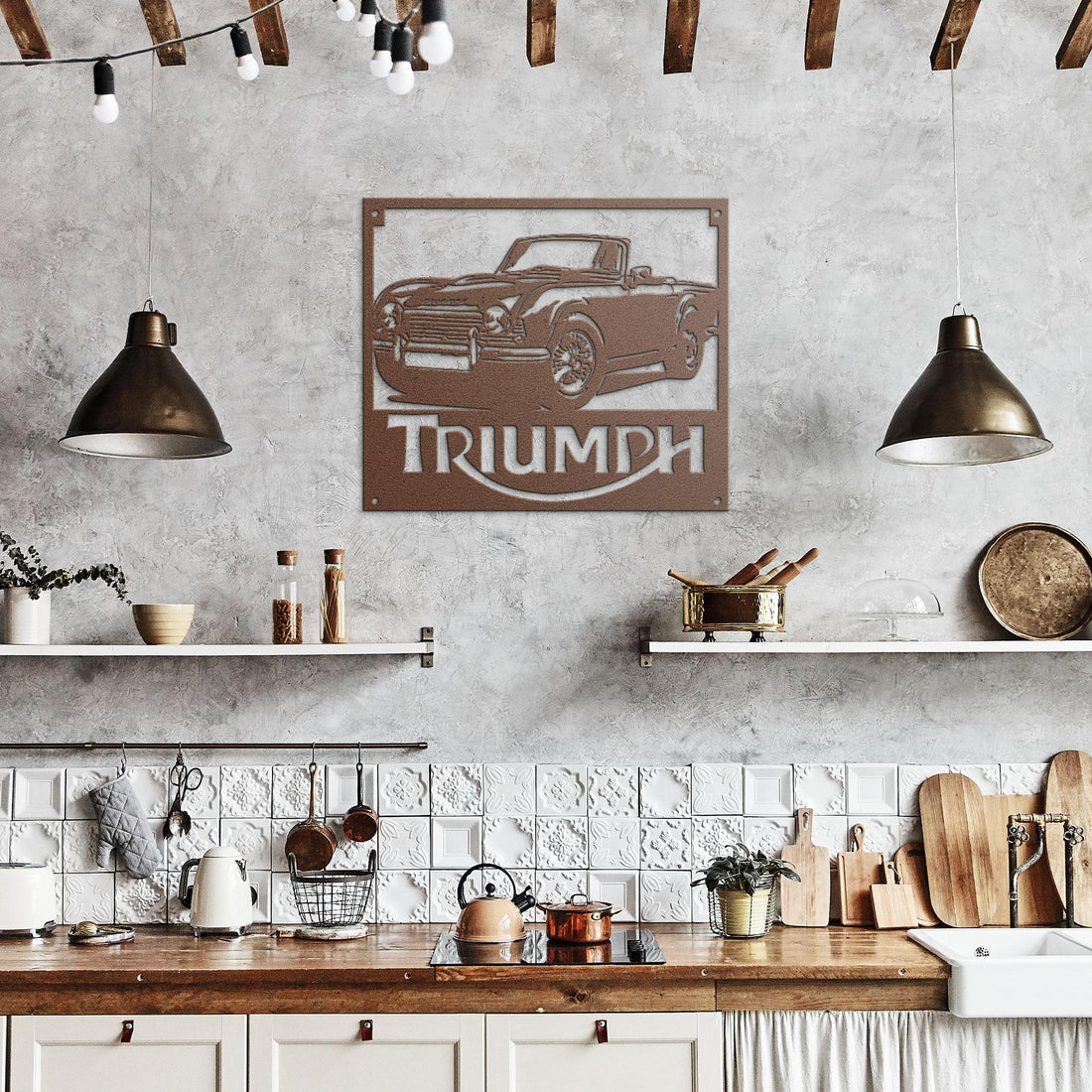 Triumph_TR4_Metal_Wall_Art_Copper_Rustic_Kitchen_Mockup