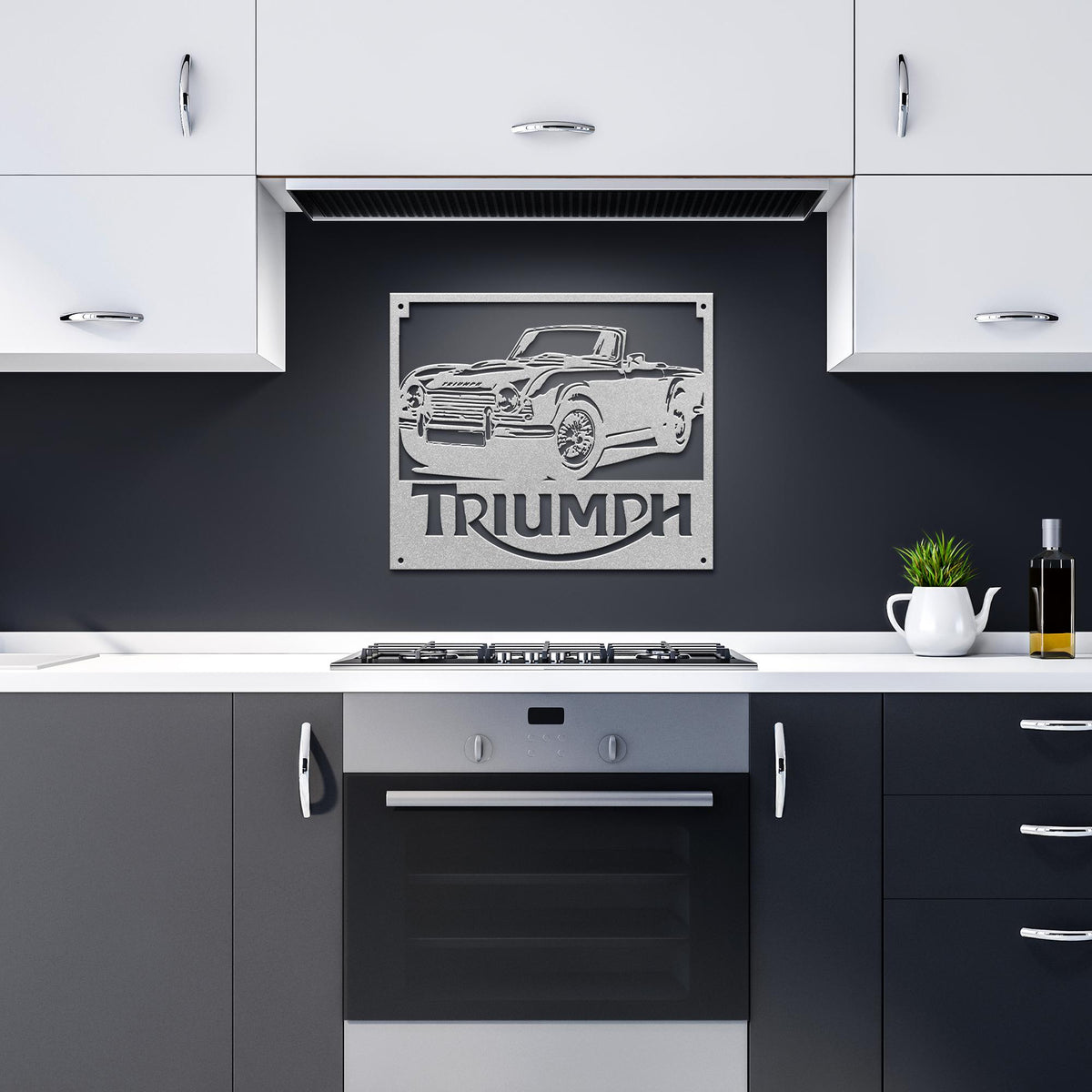 Triumph_TR4_Metal_Wall_Art_Silver_Dark_Kitchen_Mockup
