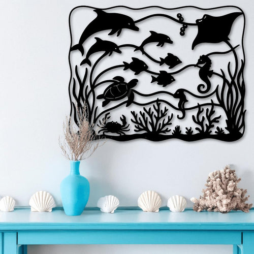 Under the Waves – Sea Life Metal Wall Art - Country Proud USA