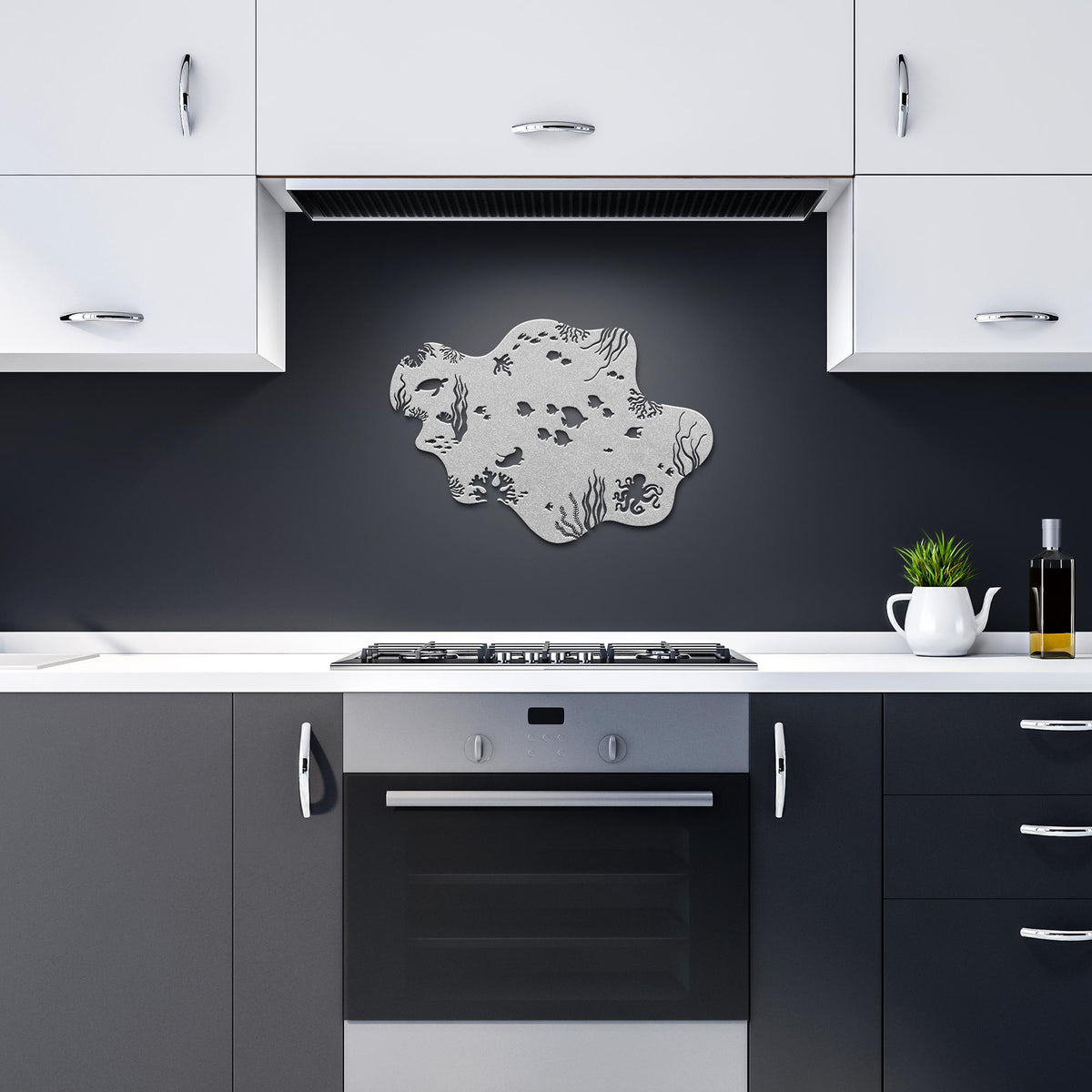 Underwater_Sealife_Metal_Wall_Art_Silver_Dark_Kitchen_Mockup