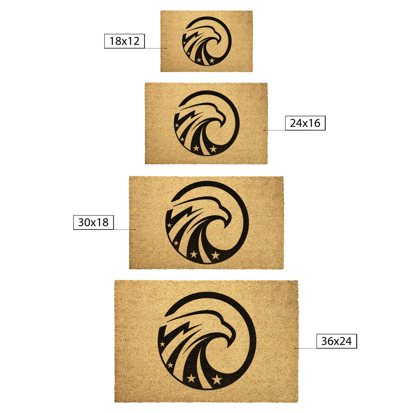 USA Eagle with Stars Coir Doormat