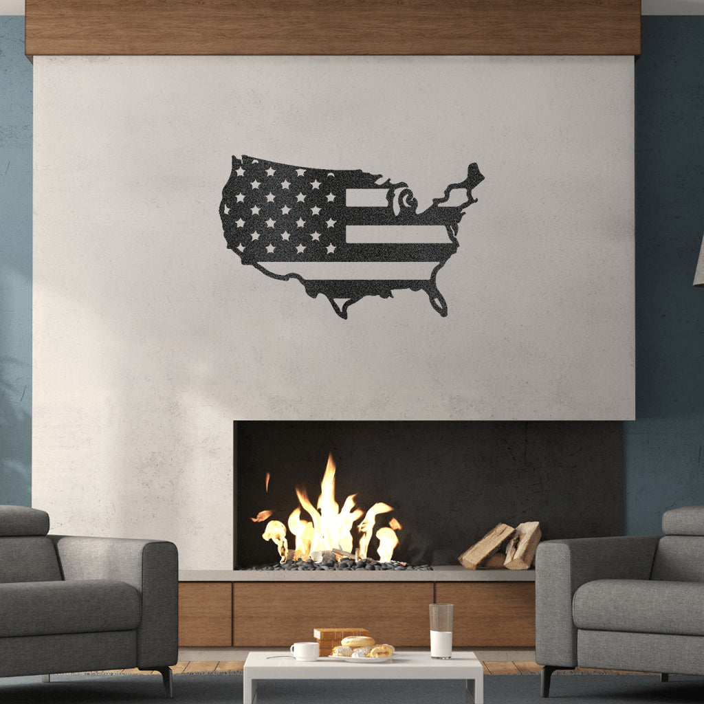 USA Flag Metal Wall Art Decor for Your Home