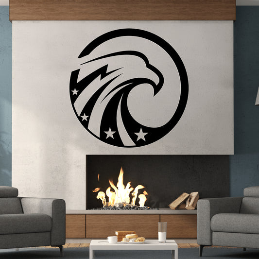 USA Proud American Eagle with Stars Metal Wall Art