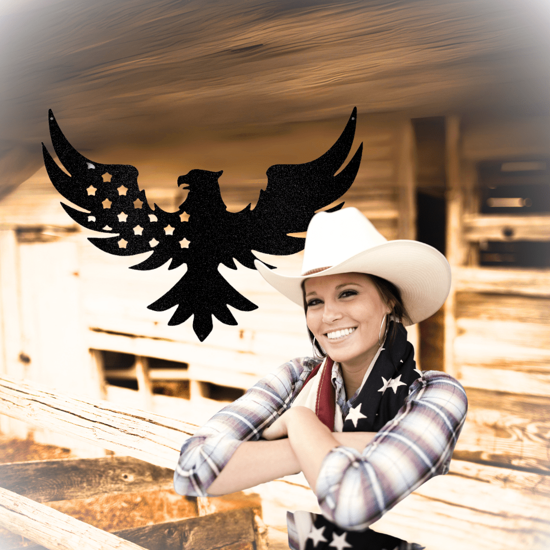 USA Proud Flying Eagle with Stars - Wall Art