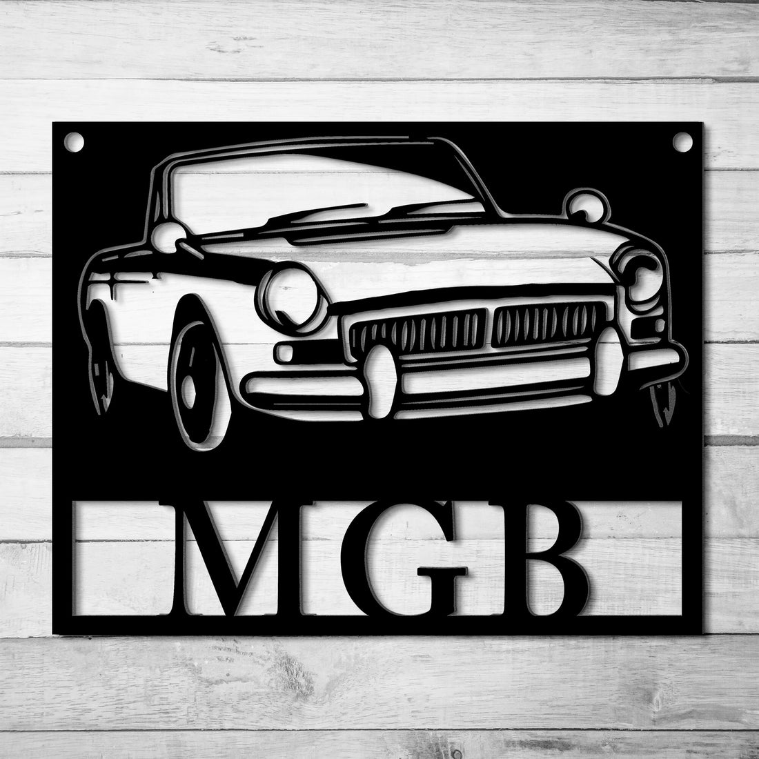 Vintage British Car MGB Metal Wall Art for Home