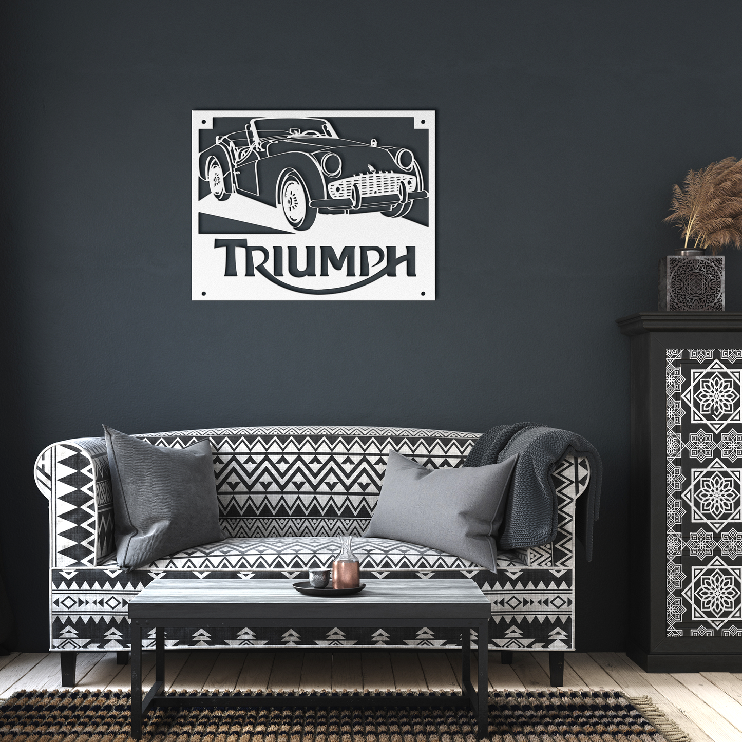 Vintage_British_Car_Triumph_TR3_Metal_Wa_White_Dark_Living_Room_Mockup.png