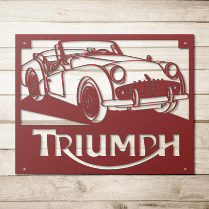 Vintage_British_Car_Triumph_TR3_Metal_Wa_Red_Simple_Wood_BKGD_Mockup