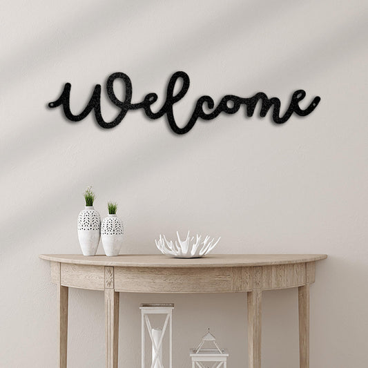 Welcome Script Metal Wall Art Classic Art Piece