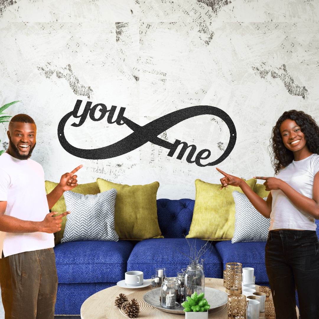 You and Me Infinity Quote Metal Wall Decor