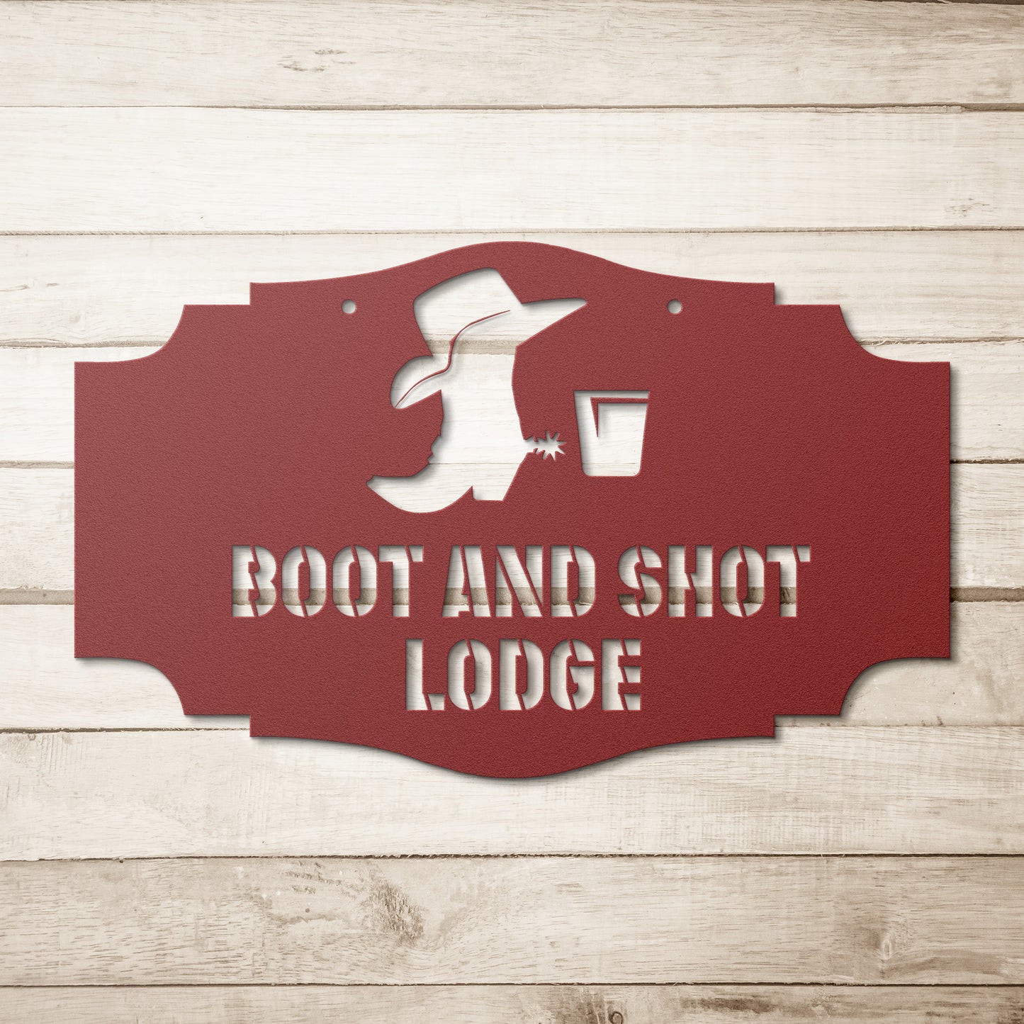 Boot & Shot Lodge, Cabin, Ranch or Vacation Home Personalized Metal Artwork