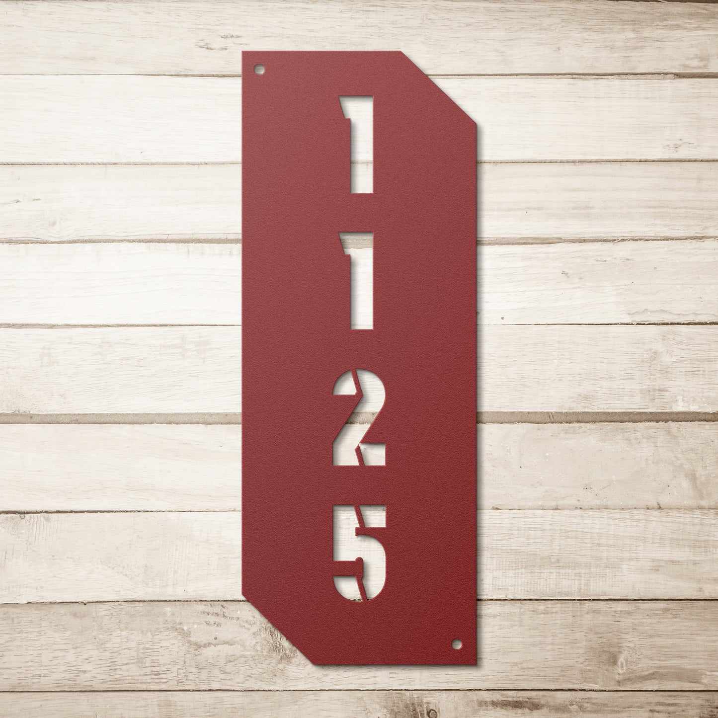 Vertical Number Lodge, Cabin, Ranch or Home Personalized Metal Artwork