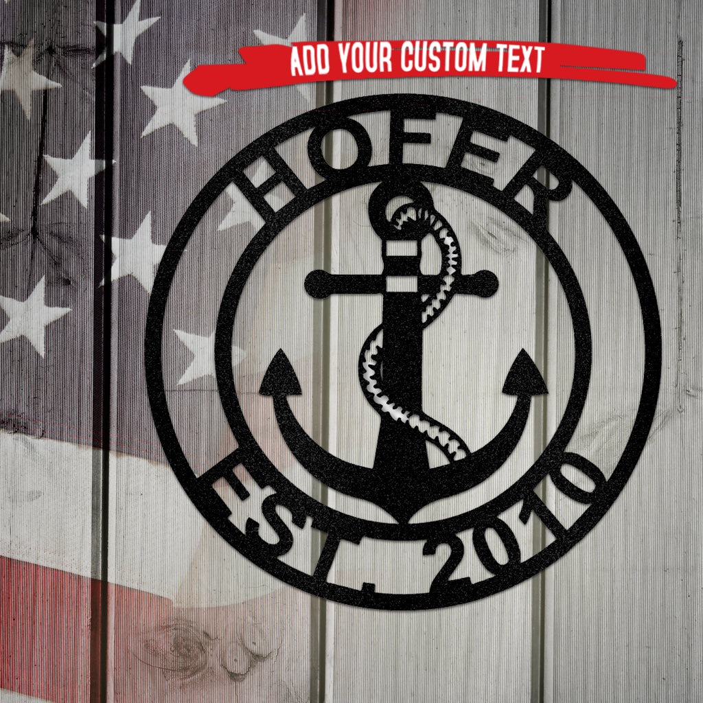 Anchor Family Name Sign