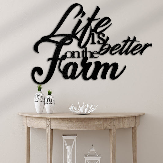 Better on the Farm Quote Metal Wall Artwork