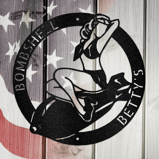 Bomber Lady Custom Metal Wall Artwork Decor
