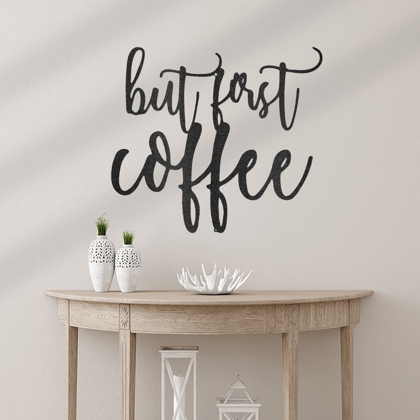 But First Coffee Quote Metal Wall Art Decor