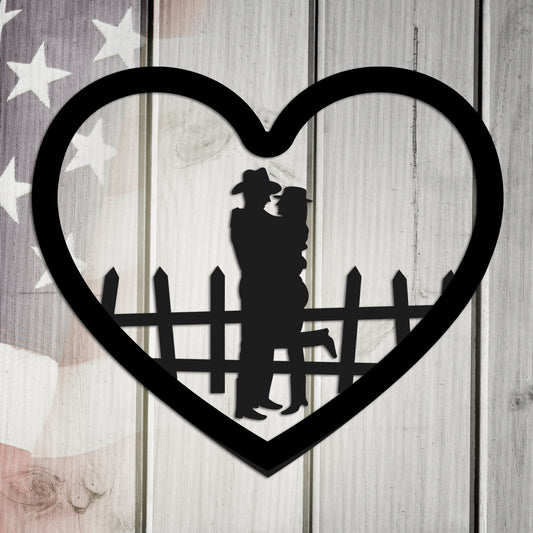 Country Couple Metal Wall Art Home Decor