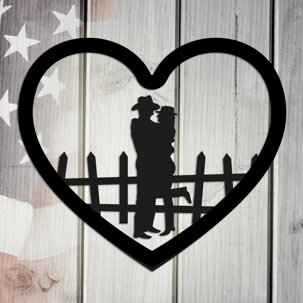 Country Couple Metal Wall Art Home Decor