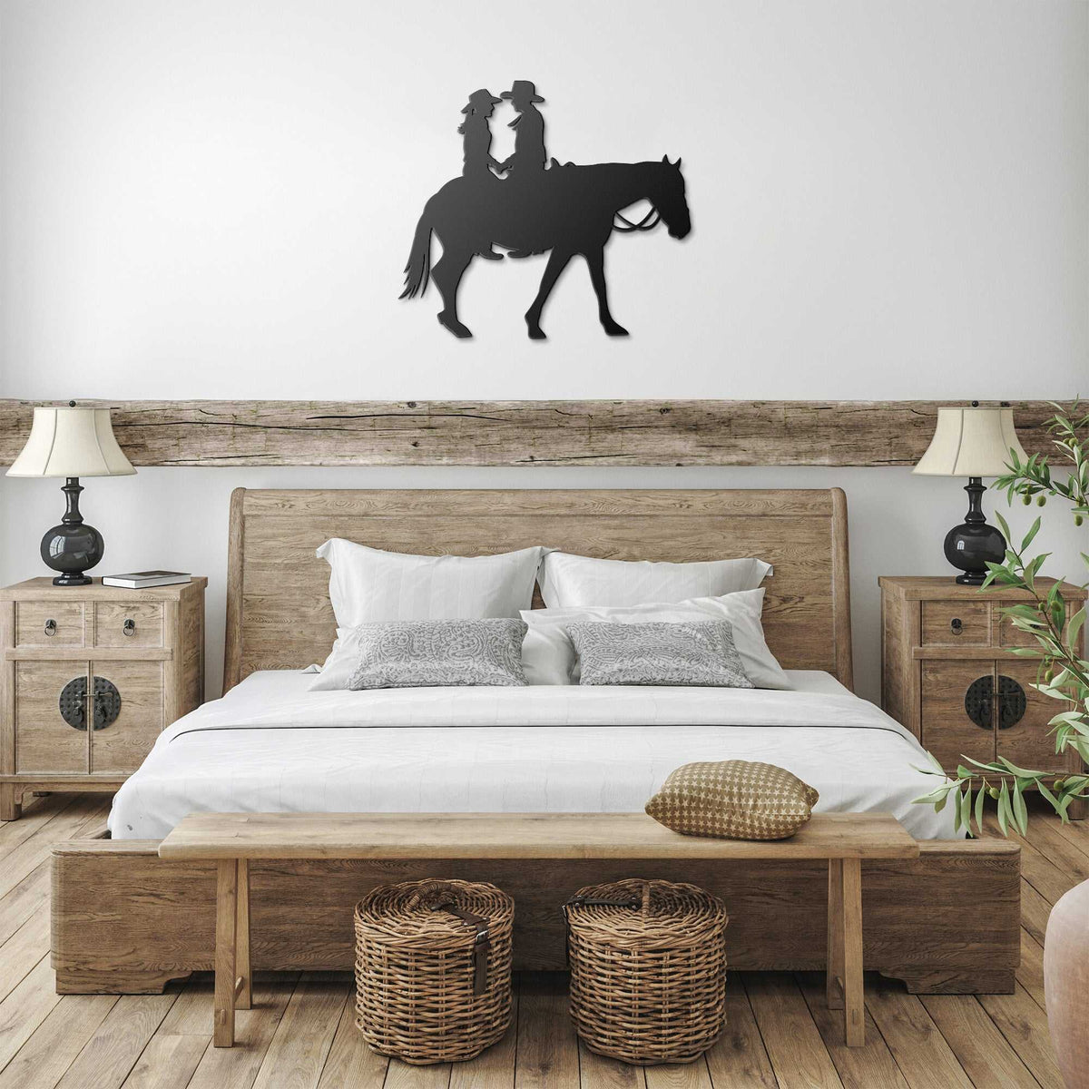 Cowboy and Cowgirl on Horse