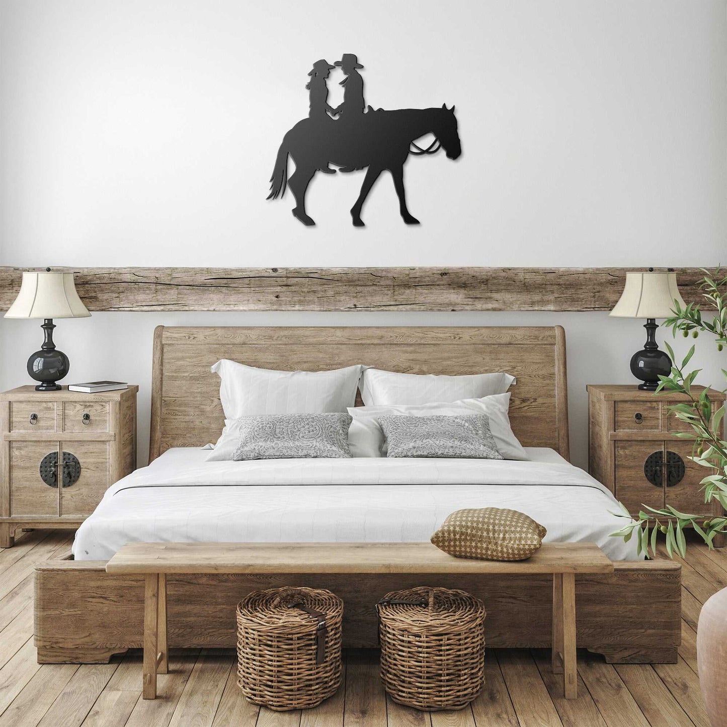 Cowboy and Cowgirl on Horse