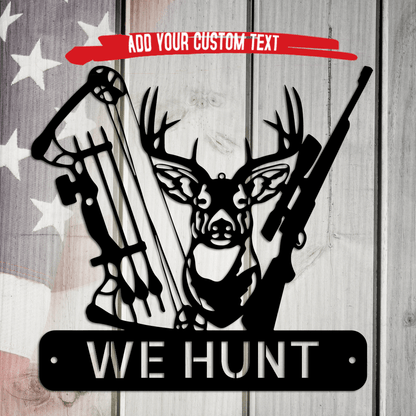 Deer Hunter Monogram Metal Wall Art Decor