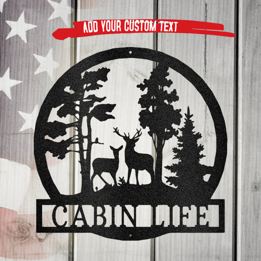 Deer in the Woods Metal Wall Art Custom Decor